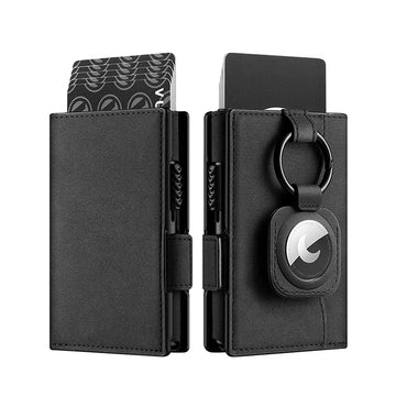 Xajzpa Wallet for Men Slim Aluminum Credit Card Holder RFID Blocking Minimalist Air Tag Wallet